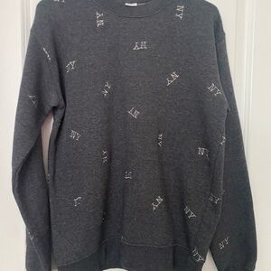 Gray Sweater with NY Pattern